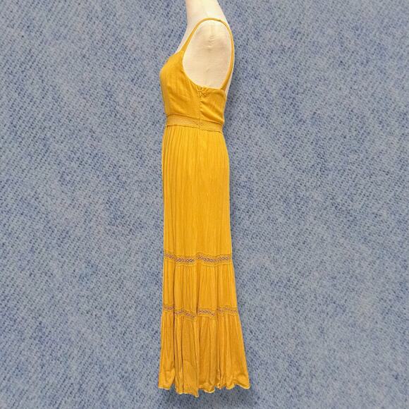 Altar’d State Yellow Lace Detail Maxi Dress Sz: XS - Picture 4 of 7